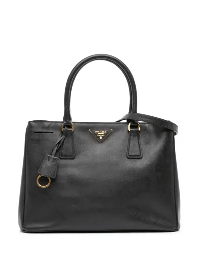 Pre-owned Prada 2010-2025 Medium Saffiano Lux Galleria Satchel In Black