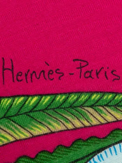 Pre-owned Hermes 2010-2025 The Savana Dance Cashmere Silk Shawl Scarves In Purple