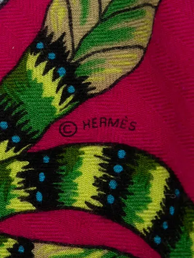 Pre-owned Hermes 2010-2025 The Savana Dance Cashmere Silk Shawl Scarves In Purple