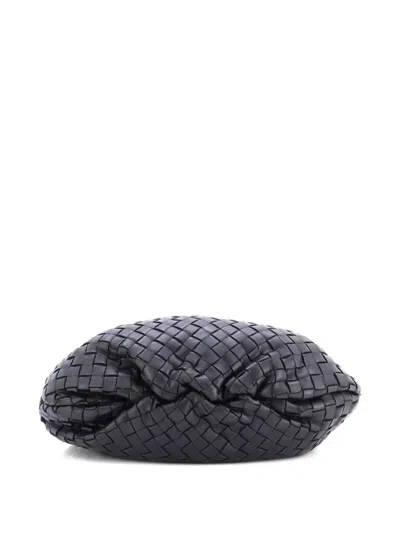 Pre-owned Bottega Veneta Bulb Intrecciato Nappa Small Shoulder Bag In Black
