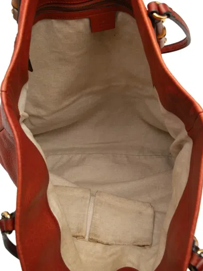 Pre-owned Gucci 2000-2015 Large Leather Laidback Crafty Tote Bag In Orange