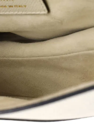 Pre-owned Dior Saddle Handbag Leather Medium Shoulder Bag In Neutral