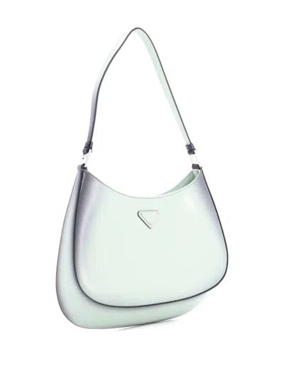 Pre-owned Prada Cleo Shoulder Bag Spazzolato Leather Medium Hobo Bag In White