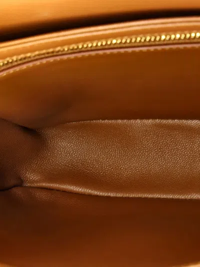 Pre-owned Celine Triomphe Shoulder Bag Canvas With Leather Teen Crossbody Bag In Neutral