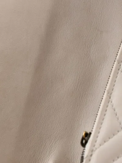 Pre-owned Gucci Gg Marmont Chain Wallet Matelasse Leather Mini Crossbody Bag In Neutral