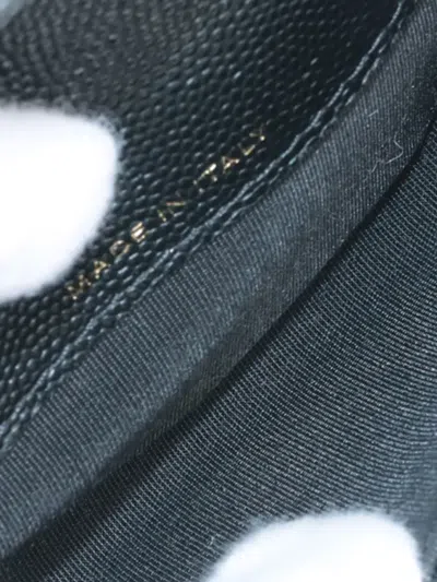 Pre-owned Chanel 2021 Quilted Caviar Cc Pearl On Top Coin Pouch With Chain Crossbody Bag In Black