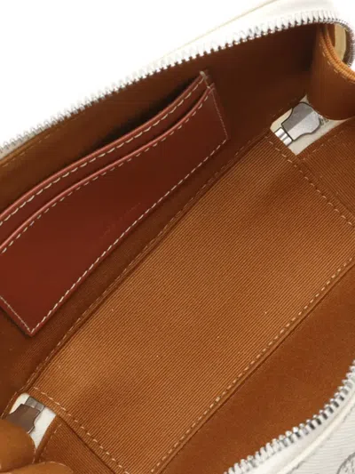 Pre-owned Celine 2018-2025 Mini Triomphe Coated Canvas Camera Bag Crossbody Bag In White