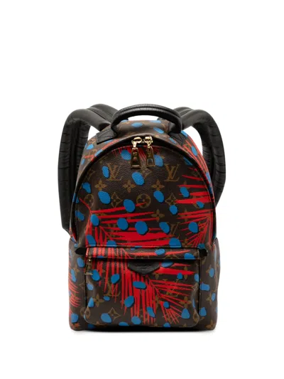 Pre-owned Louis Vuitton 2016 Monogram Jungle Dots Palm Springs Pm Backpack In Brown