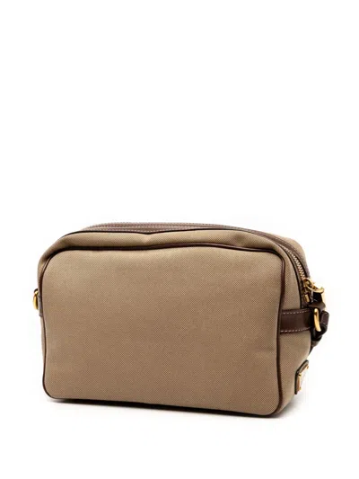 Pre-owned Prada 2013-2025 Canvas Canapa Logo Crossbody Bag In Brown