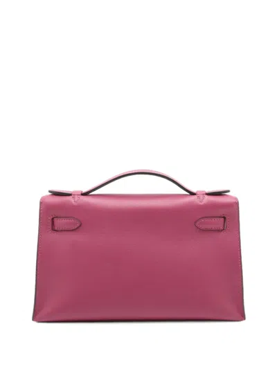 Pre-owned Hermes 2018 Swift Kelly Pochette 22 Handbag In Purple