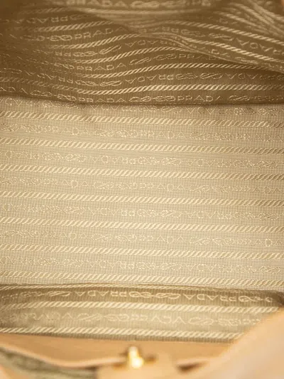 Pre-owned Prada 2000-2025 Vitello Daino Front Zip Hobo Bag In Brown