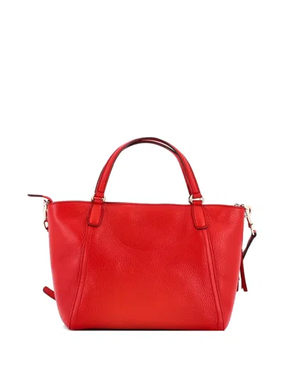 Pre-owned Gucci Soho Convertible Top Handle Bag Leather Small Satchel In Red
