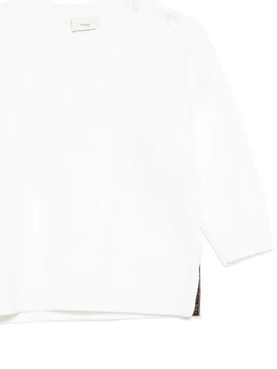 Fendi Buttoned Jumper In White