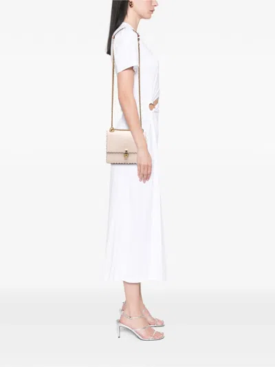 Pre-owned Fendi 2010-2025 Small Scalloped Leather Kan I Crossbody Bag In Pink