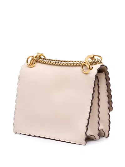 Pre-owned Fendi 2010-2025 Small Scalloped Leather Kan I Crossbody Bag In Pink