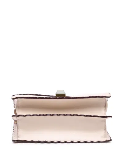 Pre-owned Fendi 2010-2025 Small Scalloped Leather Kan I Crossbody Bag In Pink