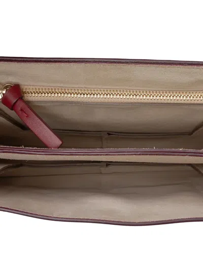 Pre-owned Chloé 2017 Medium Calfskin And Suede Faye Crossbody Bag In Red