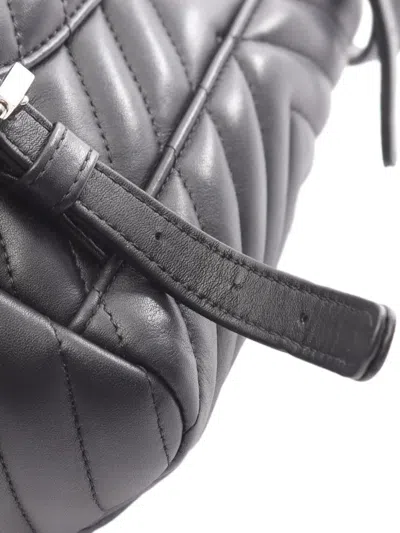 Pre-owned Chanel 2016-2017 Chevron Lambskin Urban Spirit Backpack In Black