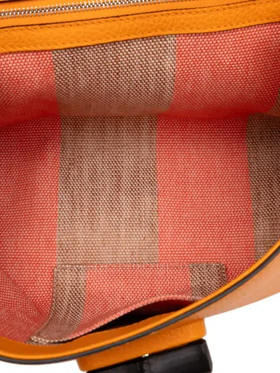 Pre-owned Gucci 2016-2025 Small Leather Bamboo Daily Satchel In Orange