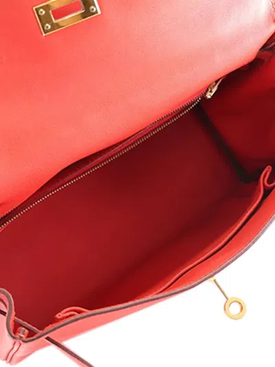Pre-owned Hermes 2015 Swift Kelly Ii Retourne 25 Satchel In Red