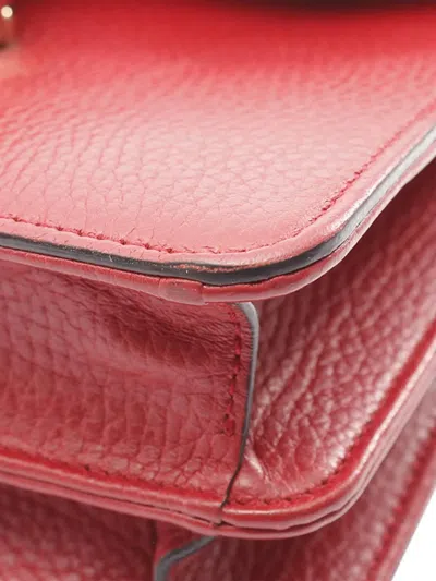 Pre-owned Gucci 2016-2025 Small Dollar Calfskin Interlocking G Crossbody Bag In Red