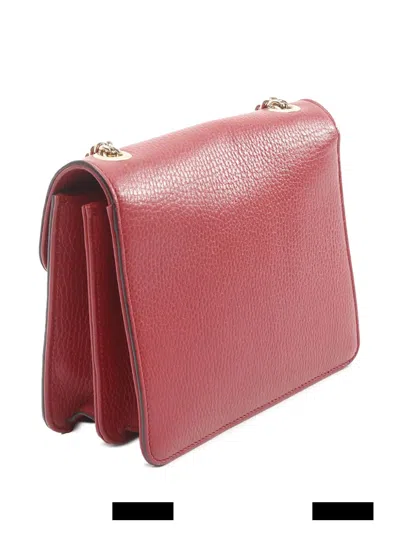 Pre-owned Gucci 2016-2025 Small Dollar Calfskin Interlocking G Crossbody Bag In Red