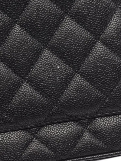 Pre-owned Chanel 2000-2002 Caviar Medallion Tote Bag In Black