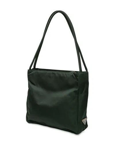 Pre-owned Prada 2000-2013 Tessuto Shoulder Bag In Green