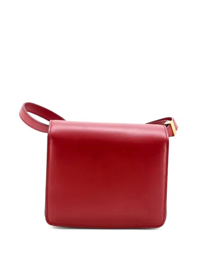 Pre-owned Celine Classic Box Bag Smooth Leather Small Crossbody Bag In Red