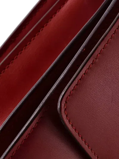 Pre-owned Celine Classic Box Bag Smooth Leather Small Crossbody Bag In Red