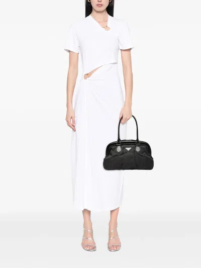 Pre-owned Prada 2013-2025 Tessuto Frame Handbag In Black