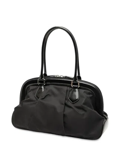 Pre-owned Prada 2013-2025 Tessuto Frame Handbag In Black