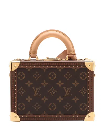 Pre-owned Louis Vuitton 2021-2025 Monogram Petite Valise Satchel In Brown