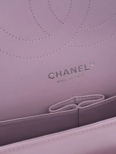 Pre-owned Chanel 2012 Jumbo Classic Lambskin Double Flap Shoulder Bag In Purple