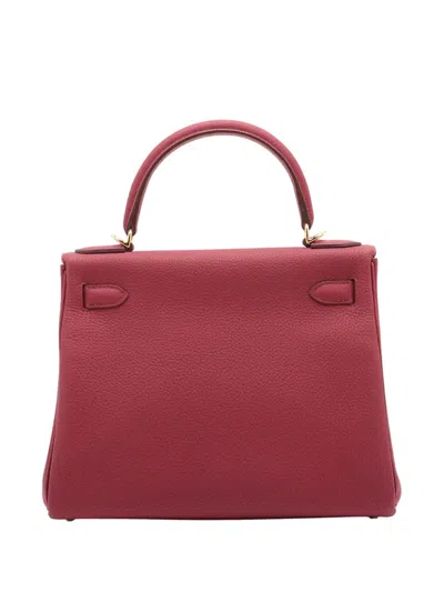 Pre-owned Hermes 2023 Togo Kelly Ii Retourne 28 Satchel In Red