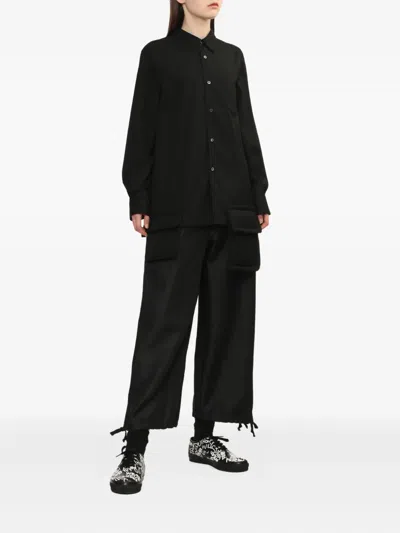 Comme Des Garçons Polyester Elastic Hem Pants In Black