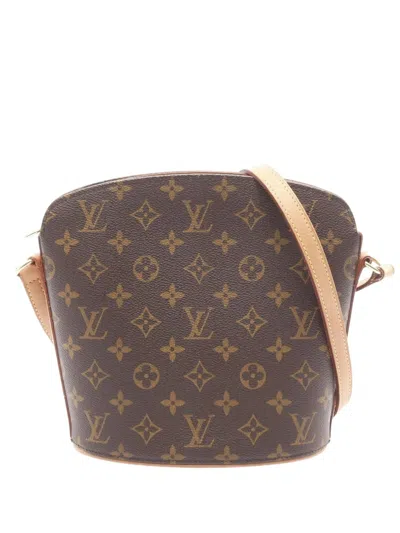 Pre-owned Louis Vuitton 2003 Monogram Drouot Crossbody Bag In Brown