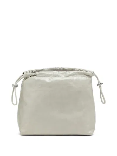 Diesel Scrunch-d Leather Bucket Bag In White