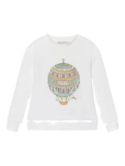 Atelier Choux Graphic-design Sweatshirt In White