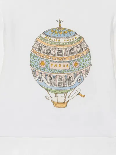 Atelier Choux Graphic-design Sweatshirt In White