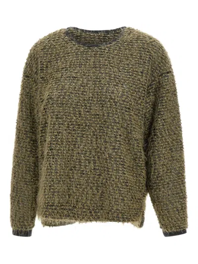 Elena Miro' Bouclé Thread Sweater In Brown