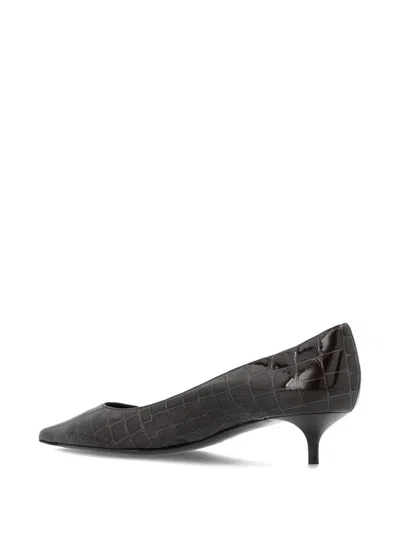Jimmy Choo Pointed Crocodile-effect Pumps In Brown