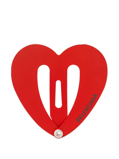 Balenciaga Eiffel-tower Hair Clip (set Of Two) In Red