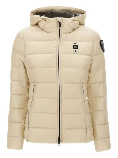 Blauer Charme Quilted Hooded Jacket In Metallic