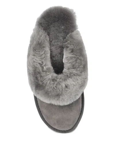 Emu Australia Jolie Fur Trim Slippers In Gold