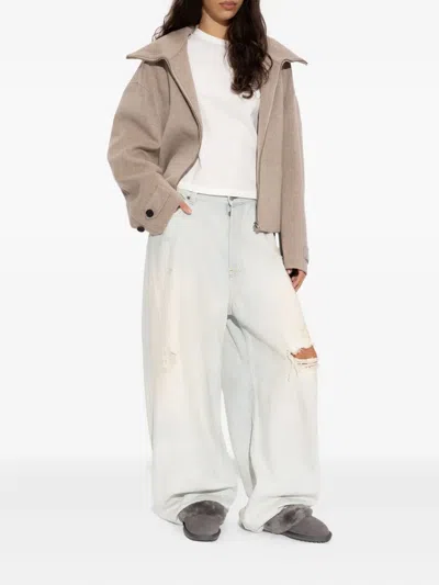 Emu Australia Jolie Fur Trim Slippers In Gold