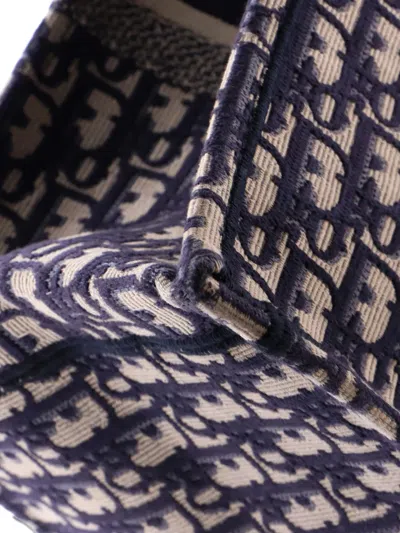 Pre-owned Dior Book Oblique Canvas Large Tote Bag In Blue