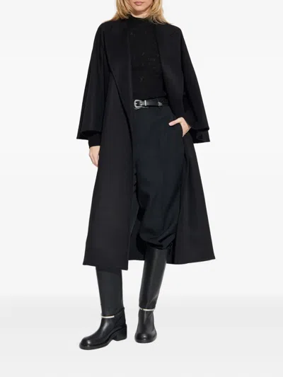 Max Mara Gange Belted Coat In Black