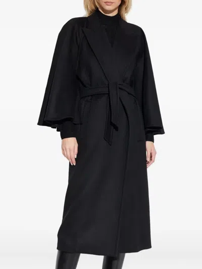 Max Mara Gange Belted Coat In Black