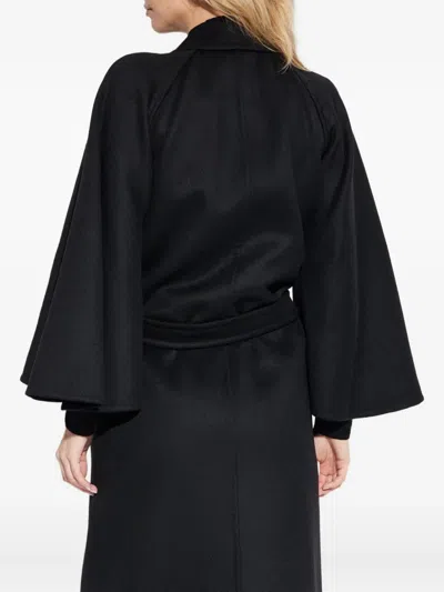 Max Mara Gange Belted Coat In Black